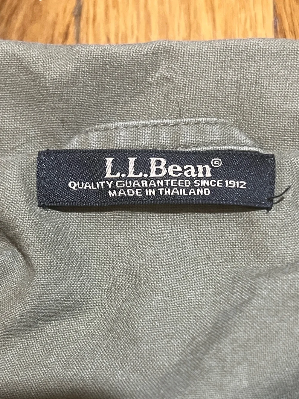 LL Bean Sport Coat Blazer Mens Size 42 R Olive 100% Cotton Jacket Vintage